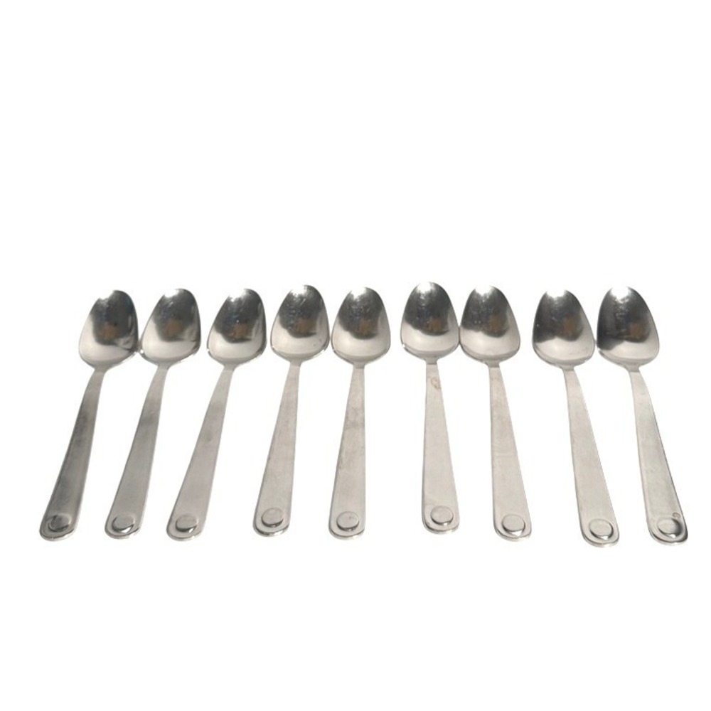 Gourmet Settings Taxi Pattern Stainless Steel Spoons Set 9 1990s Nesting